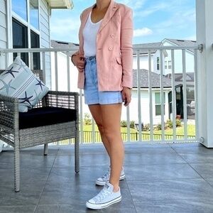 Silvian Heach Pink Double Breasted Blazer Jacket Size XXS